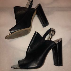 Vince Camuto Black Open Toe Block Heels